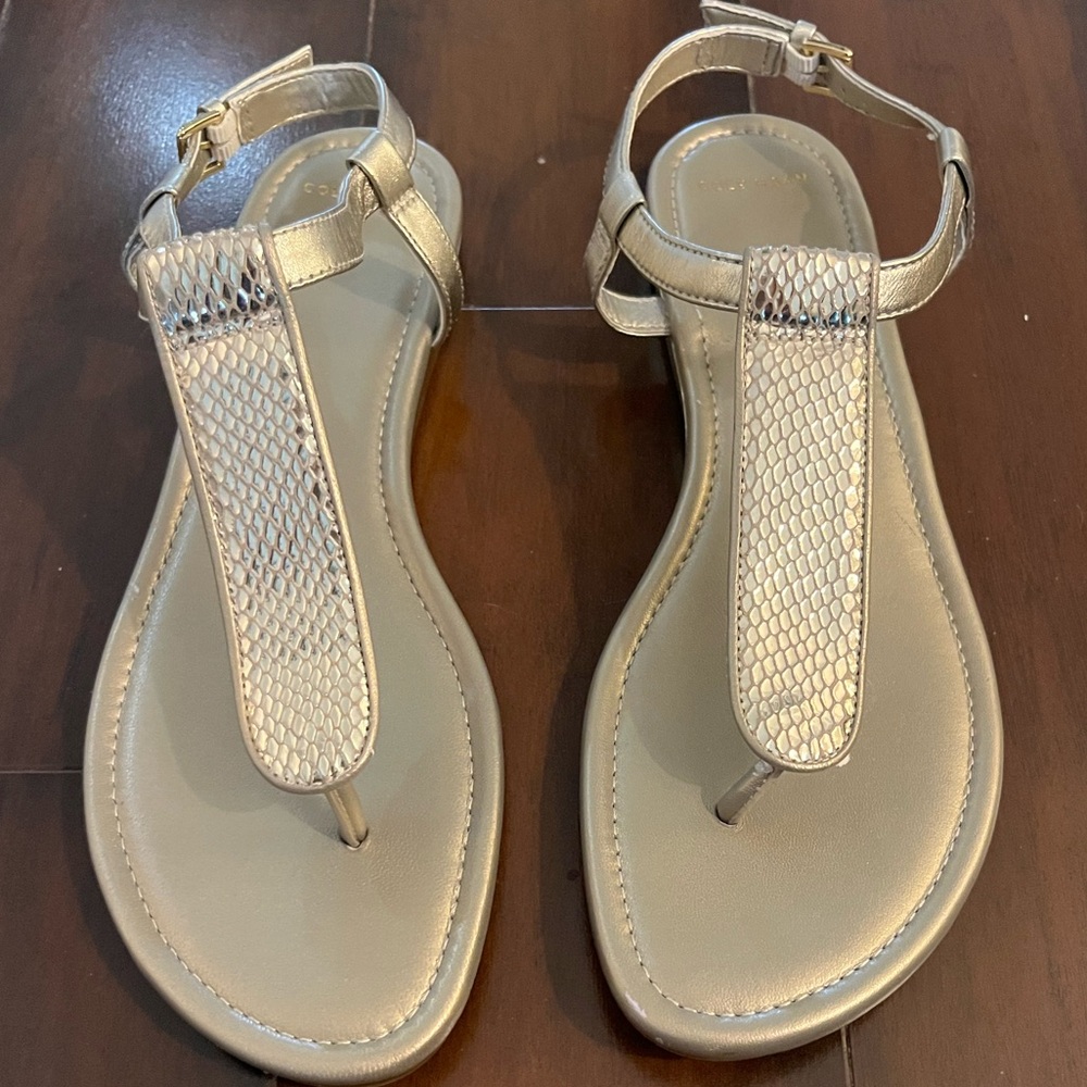 Cole Haan Gold Snakeskin Sandals Size 9.5